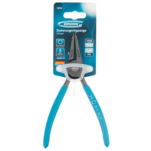 Съемник, 175 мм, для внешних стопорных колец (19-60 мм) прямые губки (разжим) Gross по ценам производителя в Уфе с доставкой по всей России