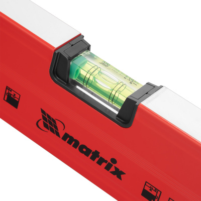 Уровень алюминиевый магнитный, 1200 мм, фрезерованный, 3 глазка (1 зеркальный) усиленный Matrix по ценам производителя в Уфе с доставкой по всей России