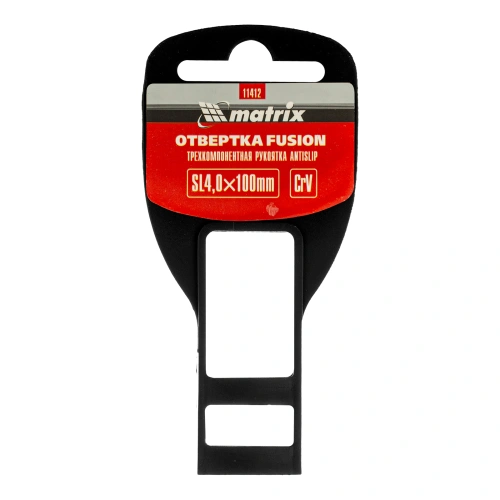 Отвертка Fusion, SL4 х 100 мм, CrV, трехкомпонентная рукоятка "Anti slip" Matrix по ценам производителя в Уфе с доставкой по всей России