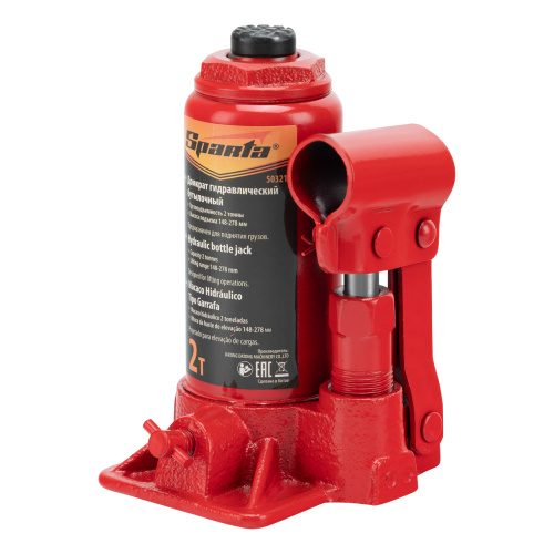 Домкрат гидравлический бутылочный, 2 т, h подъема 148-278 мм Sparta по ценам производителя в Уфе с доставкой по всей России