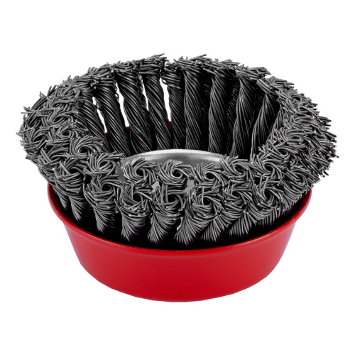 Щетка для УШМ, 125 мм, М14, "чашка", двухрядная, крученая проволока 0.8 мм Matrix по ценам производителя в Уфе с доставкой по всей России