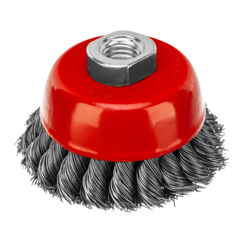 Щетка для УШМ, 75 мм, М14, "чашка", двухрядная, крученая проволока 0.5 мм Matrix по ценам производителя в Уфе с доставкой по всей России