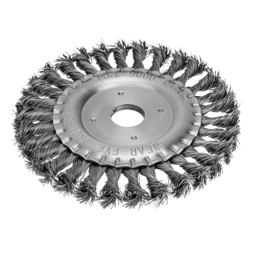 Щетка для УШМ 150 мм, посадка 22.2 мм, плоская, крученая проволока 0.5 мм Matrix по ценам производителя в Уфе с доставкой по всей России