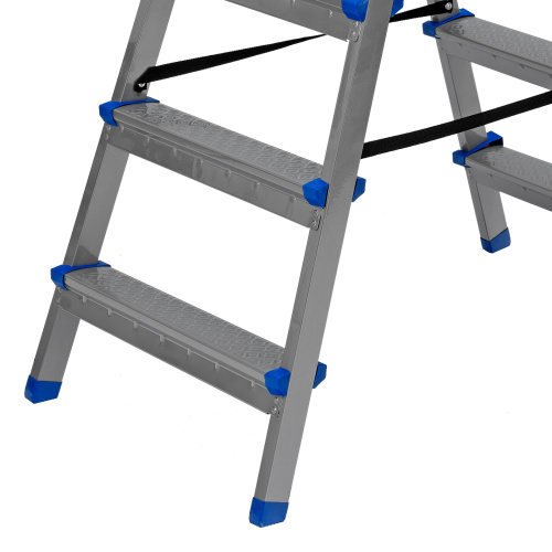 Стремянка двухсторонняя 5 ступеней, сталь профиль, стальные ступени, Сибртех по ценам производителя в Уфе с доставкой по всей России