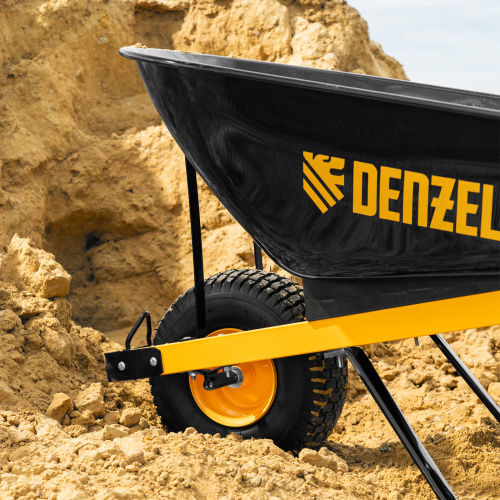 Тачка строительная, усиленная, объем 140 л, 230 кг, колесо 15х6.00-6 Denzel по ценам производителя в Уфе с доставкой по всей России