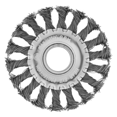 Щетка для УШМ 100 мм, посадка 22.2 мм, плоская, крученая проволока 0.5 мм Matrix по ценам производителя в Уфе с доставкой по всей России