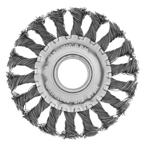 Щетка для УШМ 100 мм, посадка 22.2 мм, плоская, крученая проволока 0.5 мм Matrix по ценам производителя в Уфе с доставкой по всей России