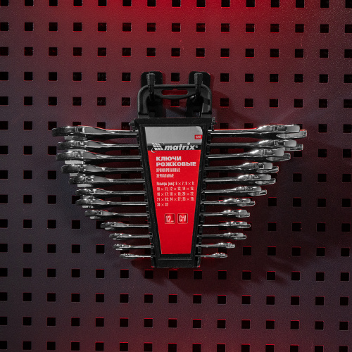 Набор ключей рожковых 12 шт, (6-32мм) CrV, EllipticaL зеркальное хромирование Matrix по ценам производителя в Уфе с доставкой по всей России