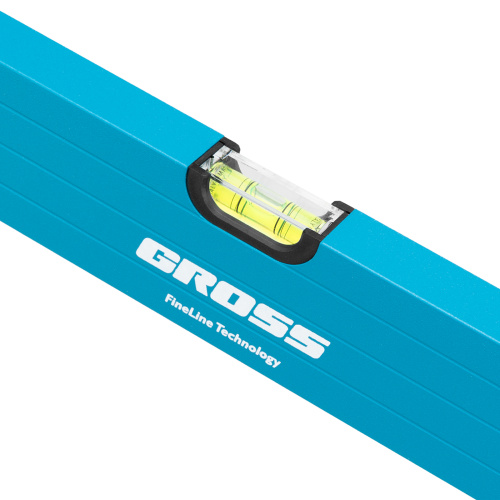 Уровень алюминиевый, 2000 мм, усиленный с ударопрочными заглушками, рукоятки, 3 глазка Gross по ценам производителя в Уфе с доставкой по всей России