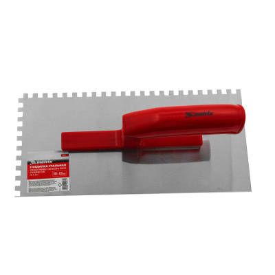 Гладилка из нержавеющей стали, 280 х 130 мм, зеркальная полировка, пластмассовая ручка, зуб 6 х 6 мм Matrix по ценам производителя в Уфе с доставкой по всей России