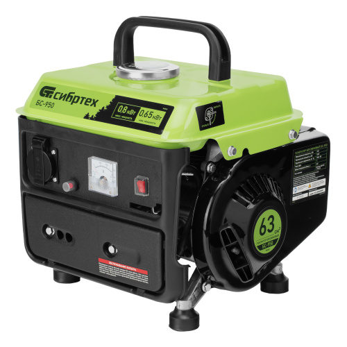 Генератор бензиновый БС-950, 0.8 кВт, 230 В, 2-х тактный, 4 л, ручной стартер Сибртех по ценам производителя в Уфе с доставкой по всей России