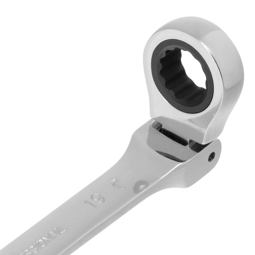 Ключ комбинированный трещоточный, 19 мм, CrV, шарнирный, зеркальный хром Matrix Professional по ценам производителя в Уфе с доставкой по всей России