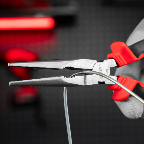 Длинногубцы прямые, 200 мм, хром-ванадий, двухкомпонентные рукоятки Matrix по ценам производителя в Уфе с доставкой по всей России