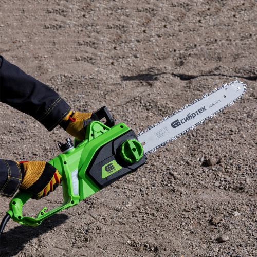 Пила цепная электрическая ПЦЭ-2000П с поперечным двигателем, 2.0 кВт, 16'' (40 см) Сибртех по ценам производителя в Уфе с доставкой по всей России