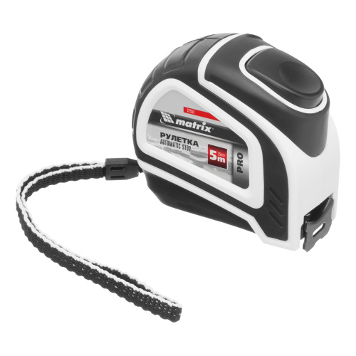 Рулетка Autostop,5 м х 25 мм,двухкомпонентный корпус,автоматическая фиксация,Pro Matrix по ценам производителя в Уфе с доставкой по всей России