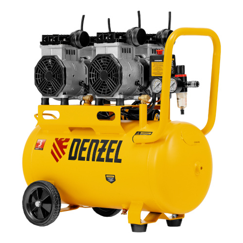 Компрессор безмасляный, малошумный DLS 2200/50, 2200 Вт, 2x1100, 50 л, 380 л/мин Denzel по ценам производителя в Уфе с доставкой по всей России