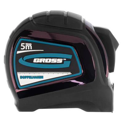 Рулетка "Doppelhaken",5 м x 19 мм,двухсторонний зацеп,Нейлон,двусторонняя шкала,автоматическая фиксация Gross по ценам производителя в Уфе с доставкой по всей России