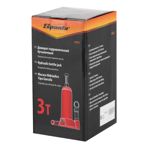 Домкрат гидравлический бутылочный, 3т, h подъема 180-340 мм Sparta купить в Москве с доставкой по всей России | ProtosMarket.ru