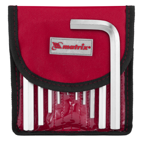 Набор ключей имбусовых HEX, 1.5-12 мм, CrV, 10 шт, короткие, сатин, чехол Matrix по ценам производителя в Уфе с доставкой по всей России