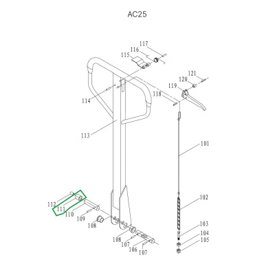 Нажимной ролик ручки для гидравлических тележек DF25 по ценам производителя в Уфе с доставкой по всей России