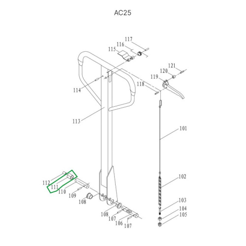 Нажимной ролик ручки для гидравлических тележек DF25 по ценам производителя в Уфе с доставкой по всей России