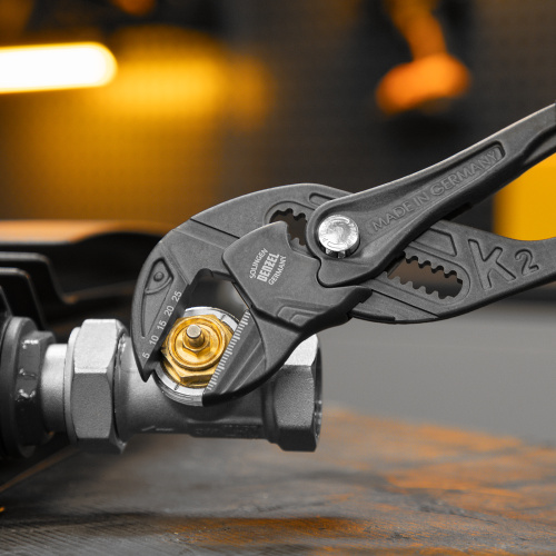 Клещи переставные, кнопочный механизм, обливные рукоятки, сантехнические, 250 мм Denzel по ценам производителя в Уфе с доставкой по всей России