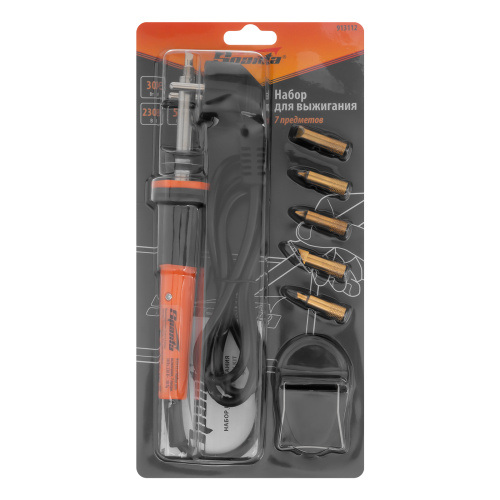 Набор для выжигания, 7 предметов: паяльник 30 Вт, подставка, жала сменные Sparta по ценам производителя в Уфе с доставкой по всей России