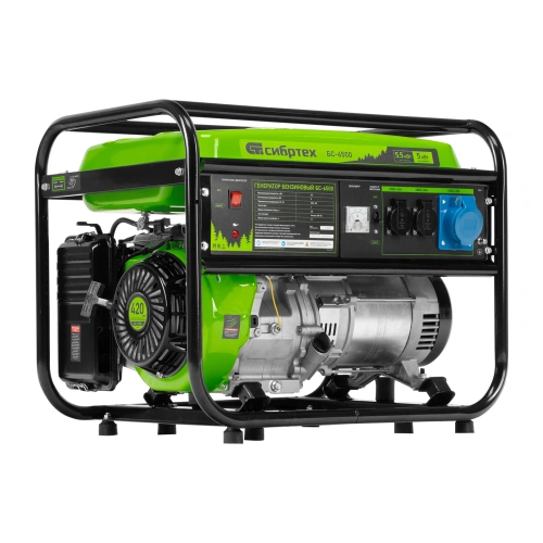 Генератор бензиновый БС-6500, 5.5 кВт, 230В, четырехтактный, 25 л, ручной стартер Сибртех по ценам производителя в Уфе с доставкой по всей России