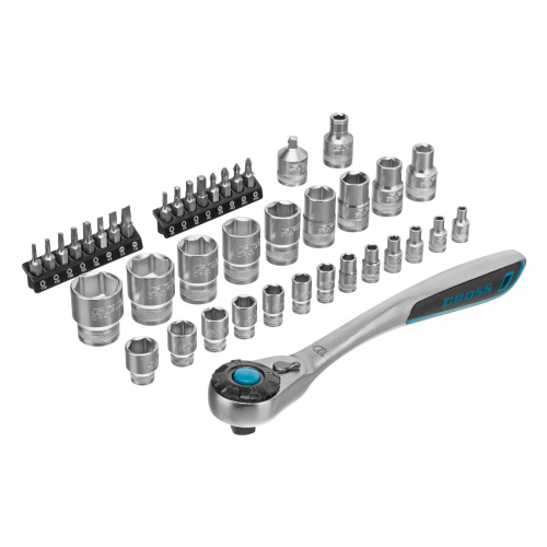 Набор торцевых головок, трещотка 120 зубьев, 1/2", 1/4", CrV, 41 предмет Gross по ценам производителя в Уфе с доставкой по всей России