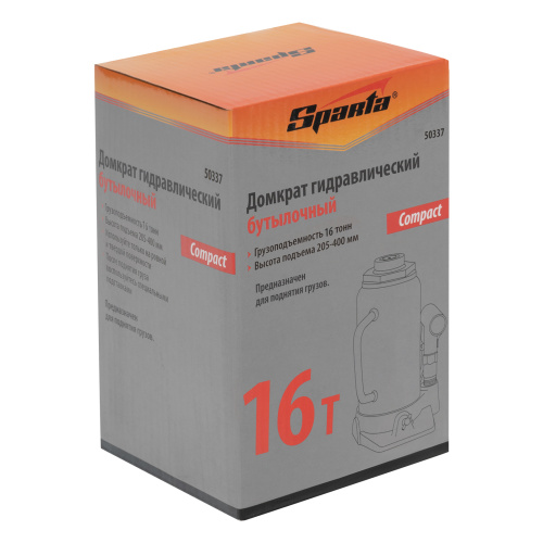 Домкрат гидравлический бутылочный 16 т, h подъема 205-400 мм Sparta Compact по ценам производителя в Уфе с доставкой по всей России