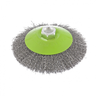 Щетка для УШМ, 125 мм, М14, "тарелка", витая проволока Сибртех по ценам производителя в Уфе с доставкой по всей России