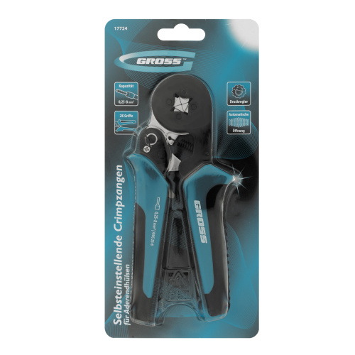 Клещи (пресс-клещи) для обжима наконечников электропроводов с сечением 0.25-8 мм2 Gross по ценам производителя в Уфе с доставкой по всей России