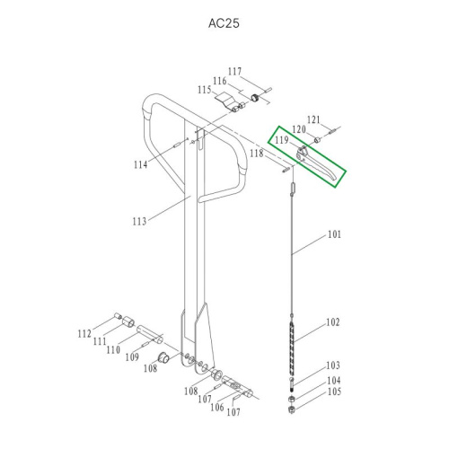 Рычаг управления режимом работы для гидравлических тележек AC25 по ценам производителя в Уфе с доставкой по всей России