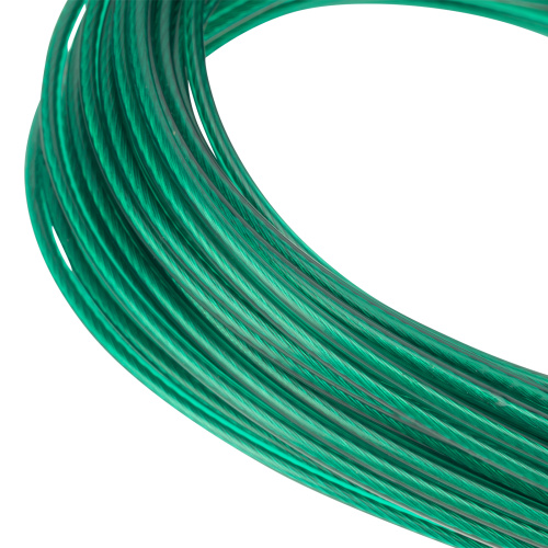 Трос металлополимерный зеленый ПР-3.0, толщина 3.0 мм, моток 20 метров Сибртех по ценам производителя в Уфе с доставкой по всей России