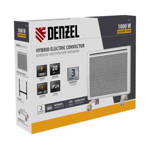 Конвектор гибридный электрический HybridX-1000, ИК нагреватель, цифровой термостат Denzel по ценам производителя в Уфе с доставкой по всей России
