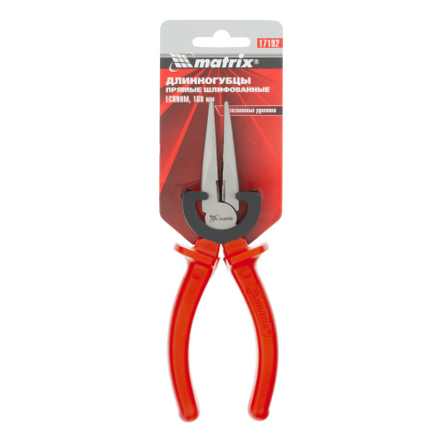 Длинногубцы прямые Econom, 160 мм, шлифованные, пластмассовые рукоятки Matrix по ценам производителя в Уфе с доставкой по всей России