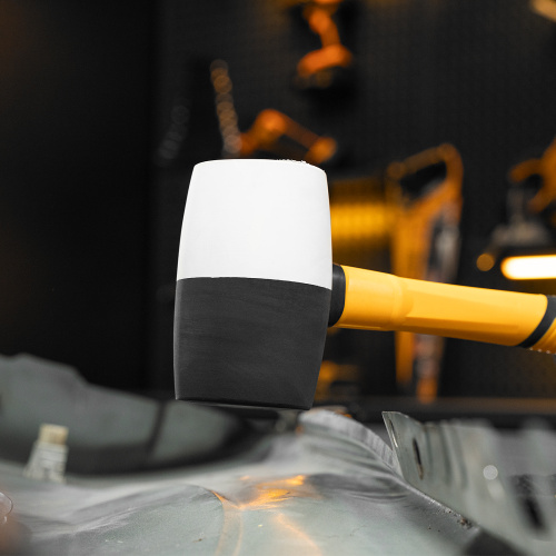 Киянка резиновая, 225 г, черно-белая, фибергласовая рукоятка c TPR покрытием Denzel по ценам производителя в Уфе с доставкой по всей России