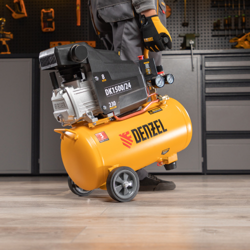 Компрессор воздушный DK1500/24, Х-PRO 1.5 кВт, 230 л/мин, 24 л Denzel по ценам производителя в Уфе с доставкой по всей России