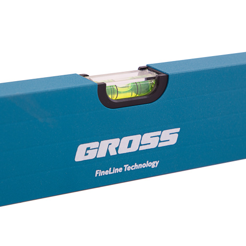 Уровень алюминиевый, 1500 мм, усиленный с ударопрочными заглушками, рукоятки, 3 глазка Gross по ценам производителя в Уфе с доставкой по всей России