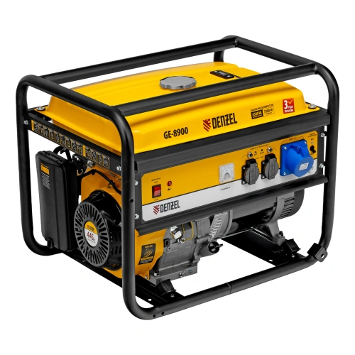 Генератор бензиновый GE 8900, 8.5 кВт, 220 В/50 Гц, 25 л, ручной старт Denzel по ценам производителя в Уфе с доставкой по всей России