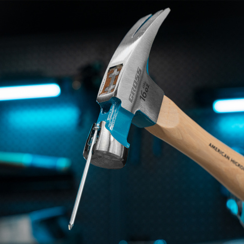 Молоток-гвоздодер, 450 г, угол 75, магнит, обрезиненная рукоятка American hickory GROSS по ценам производителя в Уфе с доставкой по всей России