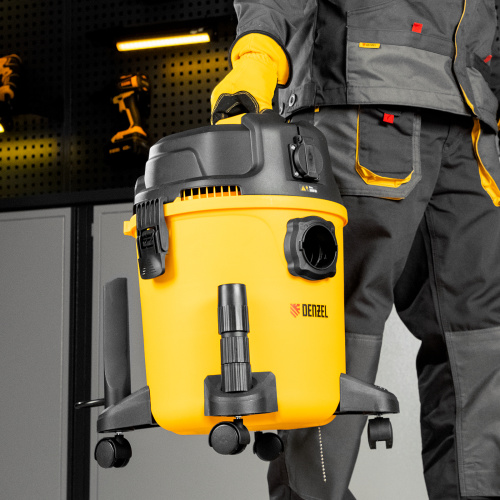 Пылесос строительный RVC20, 1400 Вт, бак 20 л, шланг 3 м, розетка с автосинхр. Denzel по ценам производителя в Уфе с доставкой по всей России