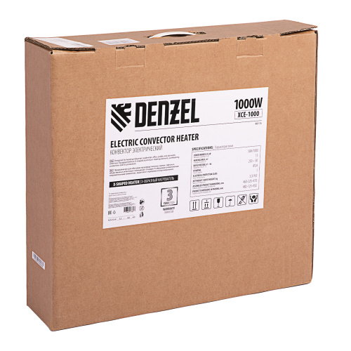 Конвектор электрический XCE-1000, 230 В, 1000 Вт, X-образный нагреватель Denzel по ценам производителя в Уфе с доставкой по всей России