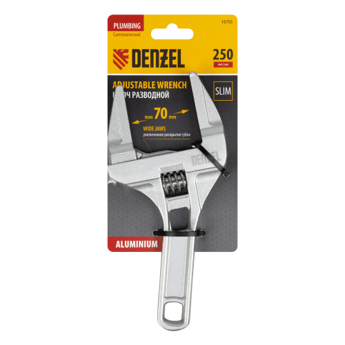 Ключ разводной 205 мм, алюминиевый Denzel по ценам производителя в Уфе с доставкой по всей России