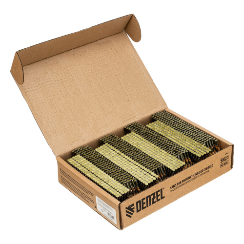 Гвозди для пнев. нейлера (крашен.) длина - 65 мм, диам. - 2,9 мм, 2000 шт. Denzel по ценам производителя в Уфе с доставкой по всей России