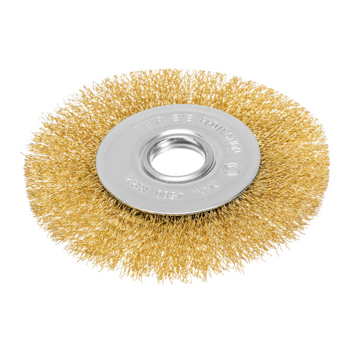 Щетка для УШМ, 125 мм, посадка 22.2 мм, плоская, латунированная витая проволока Matrix по ценам производителя в Уфе с доставкой по всей России