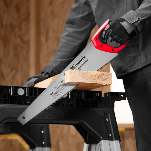 Ножовка по дереву, 500 мм, 7-8 TPI, зуб-3D, каленый зуб, двухкомпонентная рукоятка Matrix по ценам производителя в Уфе с доставкой по всей России