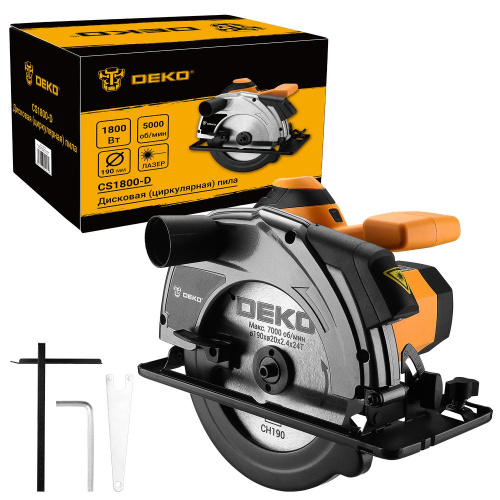Дисковая (циркулярная) пила DEKO CS1800-D, 1800Вт, 190мм диск по ценам производителя в Уфе с доставкой по всей России