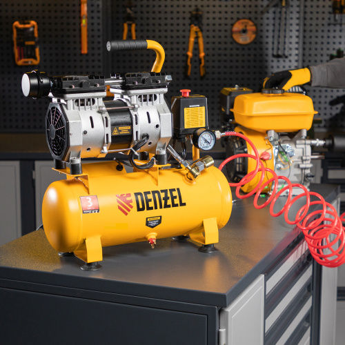 Компрессор DLS650/10 безмаслянный малошумный 650 Вт, 120 л/мин, ресивер 10 л Denzel по ценам производителя в Уфе с доставкой по всей России