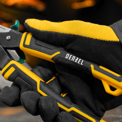 Ножницы по металлу, 270 мм, прямой и правый рез, сталь-СrMo, трехкомпонентные рукоятки Denzel по ценам производителя в Уфе с доставкой по всей России